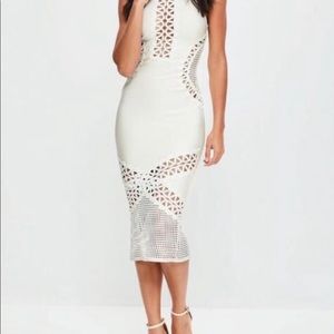 Missguided bandage and lace cutout midi dress